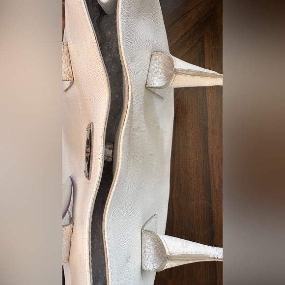 Furla White Leather Satchel with Scarf-Wrapped Handle - Picture 11 of 16